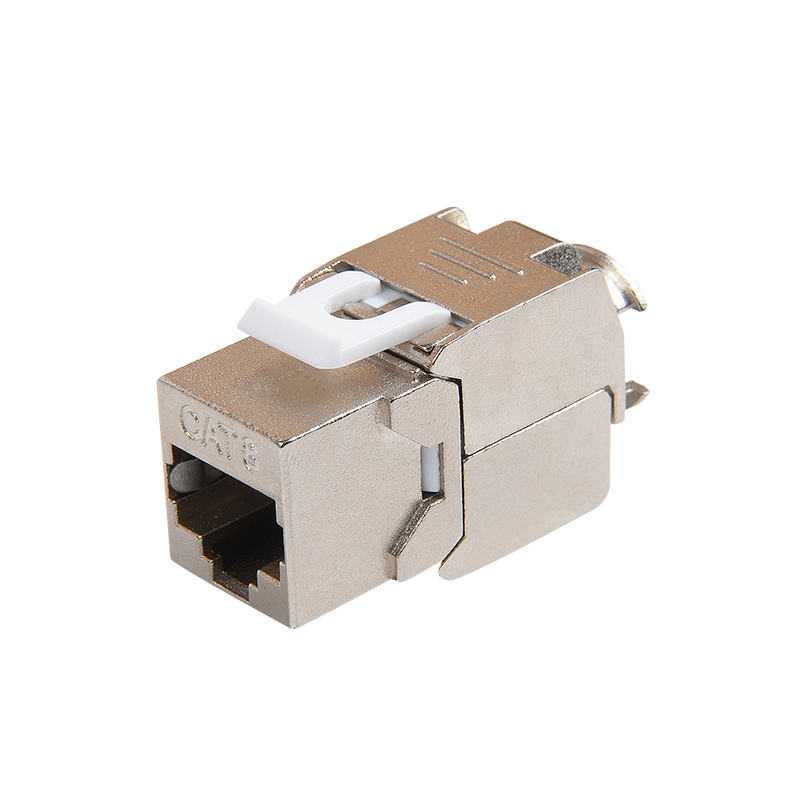 SMT-1061T8C8-FTP 180 Degree Shielded Cat8 Toolless Keystone Jack